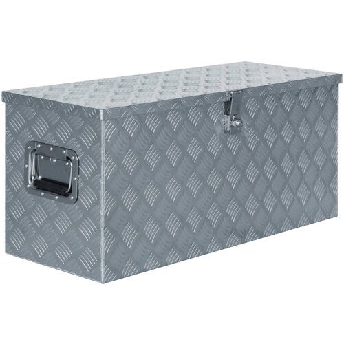  Skrinja iz aluminija 90,5x35x40 cm srebrne barve Cene