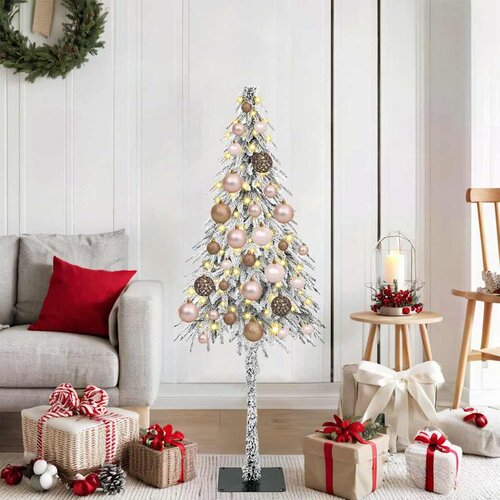  Božićno drvce s 150 LED svjetlima Bijelo 120 cm PE i čelik Slike