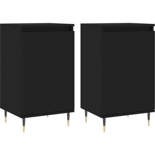 Maison Chic Komoda - Predalnik 2 kosa črna 40x35x70 cm inženirski les, (21722290) Slike