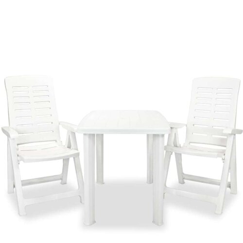  3-dijelni bistro set od plastike bijeli Slike