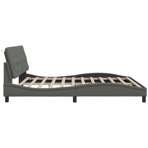 Okvir kreveta s LED-om bez madraca 200x200 cm od tkanine Slike
