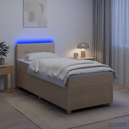  Boxspring krevet s madracem Krem 80 x 200 cm Tkanina Slike