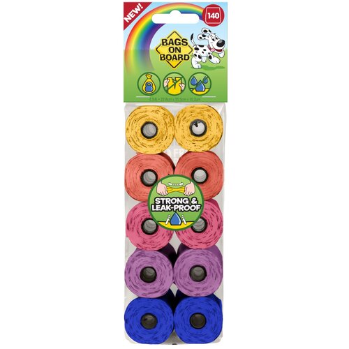 Bramton vrečkake za iztrebke Rainbow Refill Rolls 10 rola, 140 komada Slike
