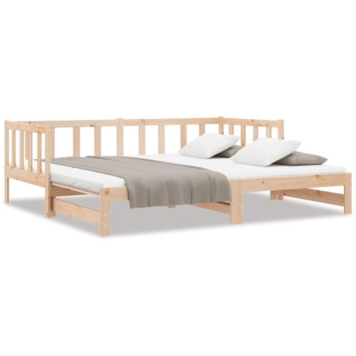  Dnevni ležaj na izvlačenje 2x (80 x 200) cm od masivne borovine Slike