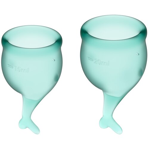 Satisfyer - Feel Secure Menstrual Cup Set Dark Green Cene