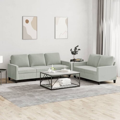 vidaXL 2-dijelni set sofa s jastucima svjetlosivi baršunasti Cijene