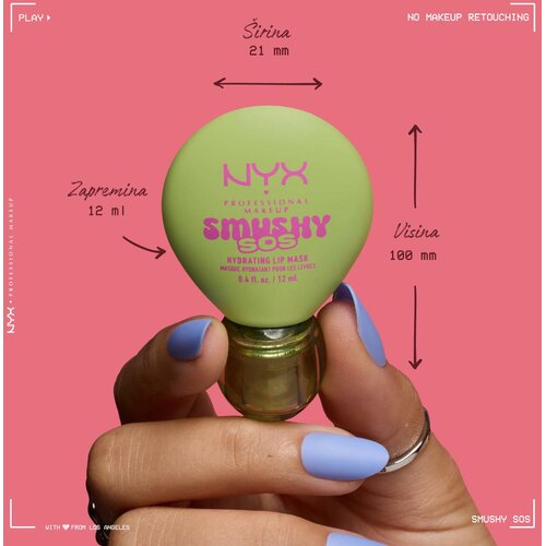 NYX Professional Makeup Smushy SOS hidratantna maska za usne nijansa 01 Green Sereni-Tea 12 ml Slike