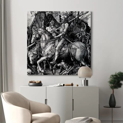  Slika - Albrecht D&amp;uuml;rer &amp;ndash; Knight Death and the Devil 40x40 Premium Print Slike