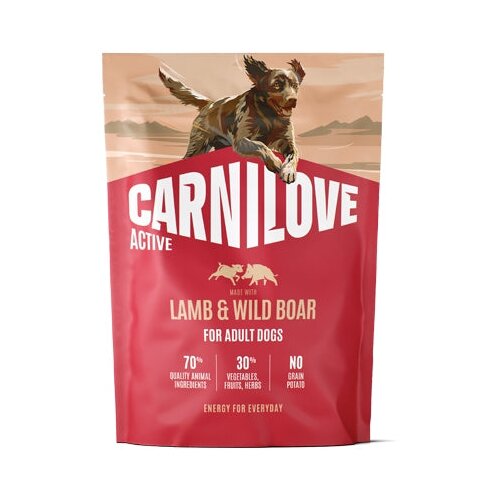 Carnilove Dog Active Adult, briketi - jagnjetina in divji pra&scaron;ič 1,5 kg Cene