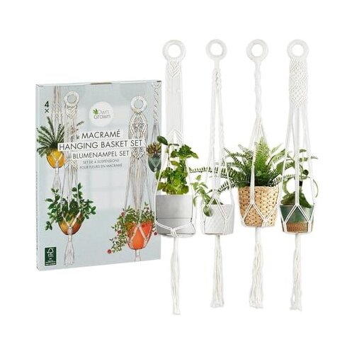 Own Grown Makrame set za cvetlične lonce, 4 kosi Cene