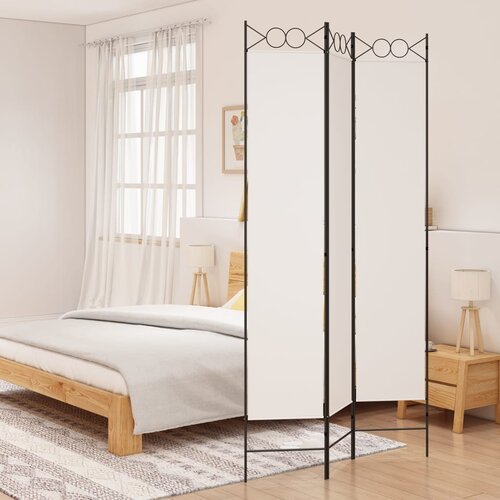 Sobna pregrada s 3 panela bijela 120x220 cm od tkanine Cijene