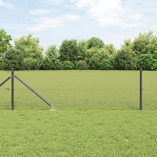 VidaXL varjena žična ograja z 13 bodicami Siva 0.4x50 m Jeklena ograja Slike