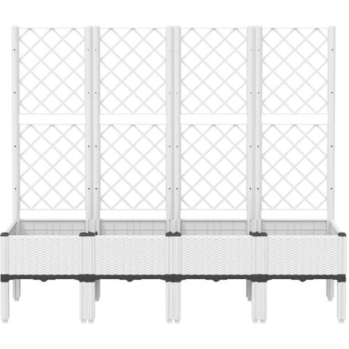  Vrtna sadilica s re&amp;scaron;etkom bijela 160 x 40 x 142 cm PP Slike