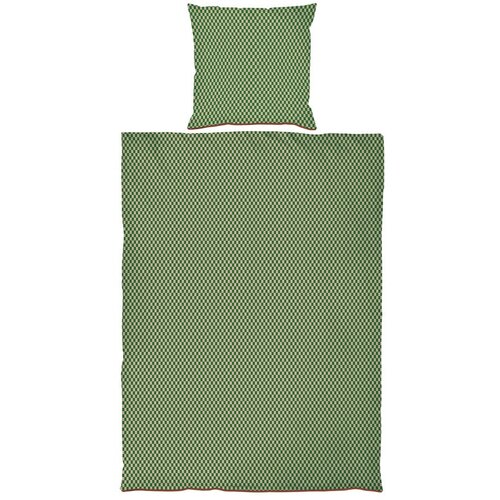 Mette Ditmer Denmark Zelena/smeđa posteljina za krevet za jednu osobu/za produženi krevet od pamučnog satena 140x220 cm Mini – Cijene