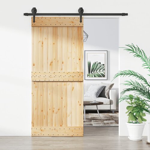 vidaXL Klizna vrata s priborom za montažu 90 x 210 cm masivna borovina Cijene