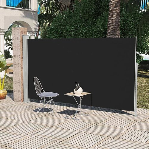 vidaXL Stranska tenda za teraso 160x300 cm črna, (20609772) Cene