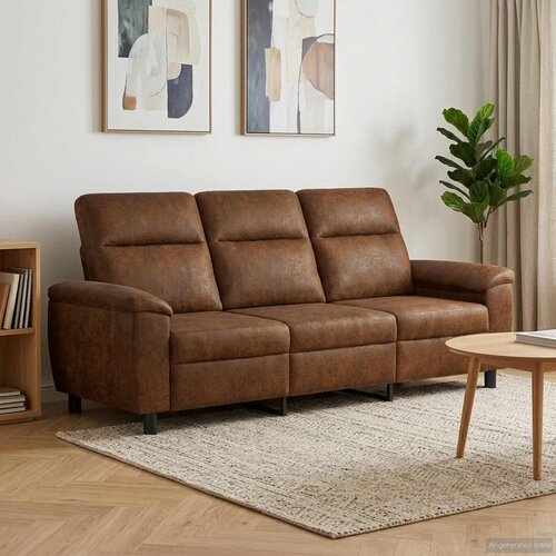 SOFA Smeđa 214 x 90 x 95 cm Umetnička suknja koža Slike