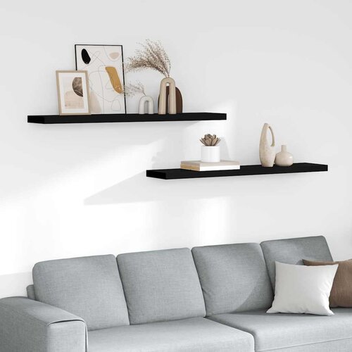  Plutajuće zidne police 2 kom crne 120 x 23,5 x 3,8 cm MDF Cijene