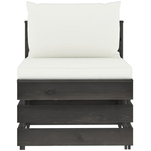  Modularna srednja sofa s jastucima od sivo impregniranog drva Slike