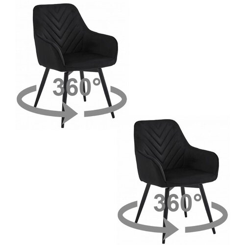  Okretna stolica NANA 360, crni bar&scaron;un, crne metalne noge, set 2 kom Cijene