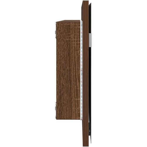  Ogledalo s ormarićem za kupaonicu s LED svjetlom smeđi hrast 80x37 cm Slike