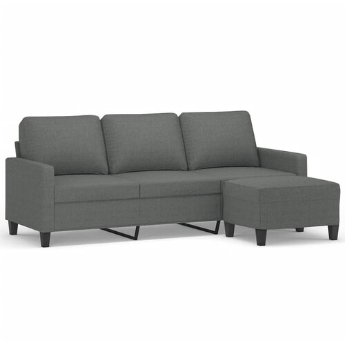 vidaXL Kavč trosed s stolčkom za noge temno siv 180 cm blago, (20910586) Cene
