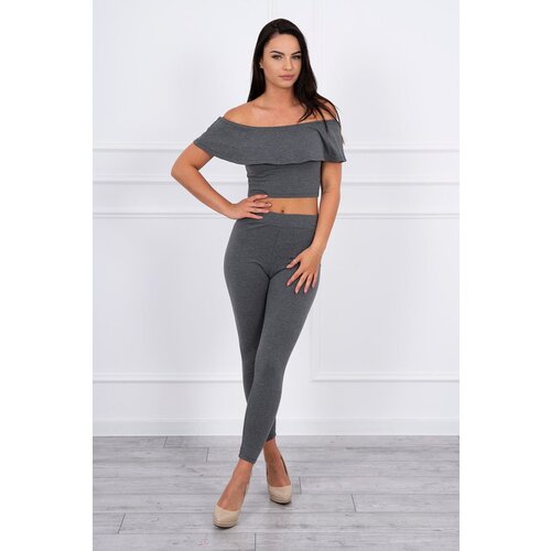 Kesi Set with graphite ruffle Slike