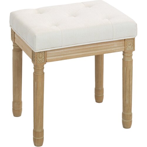 HOMCOM sedežni tabure poliester, kavčukov les 42D x 32&Scaron; x 46,5V cm bež, (5000235472) Cene