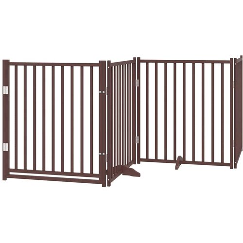  Vrata za pse s vrata&amp;scaron;cima 12 panela sklopiva 960 cm drvo topole Smeđa 80 x 90 x 2 cm Slike