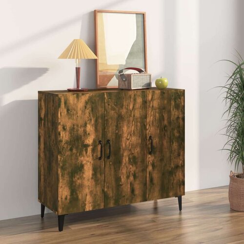  Komoda boja dimljenog hrasta 90 x 34 x 80 cm konstruirano drvo Cijene
