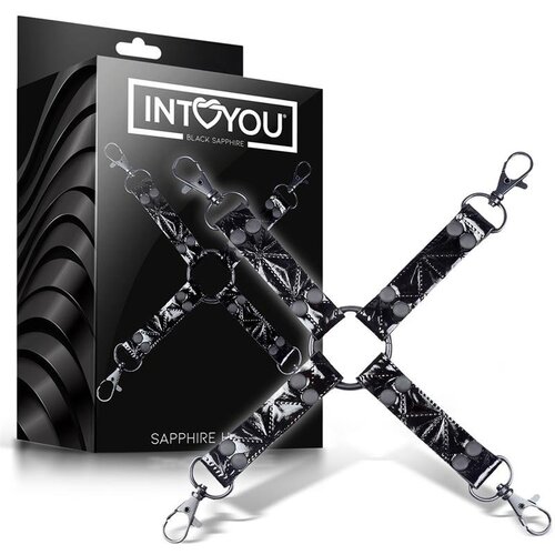 Intoyou Black Sapphire Hog Tie Sapphire Black Vegan Leather Black Slike