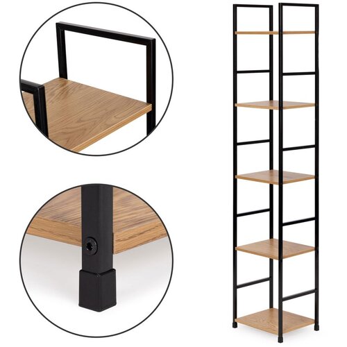 Modern Home LOFT drvene police za knjige, 5 razina 144,5 x 29 cm Slike