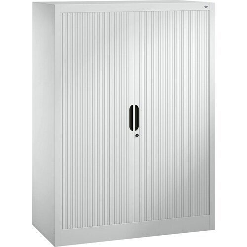 C+P Omara z rolojem, vodoravne žaluzije, VxŠxG 1345 x 1000 x 420 mm, 3 police, 3,5 prostorov za mape, svetlo siva Cene