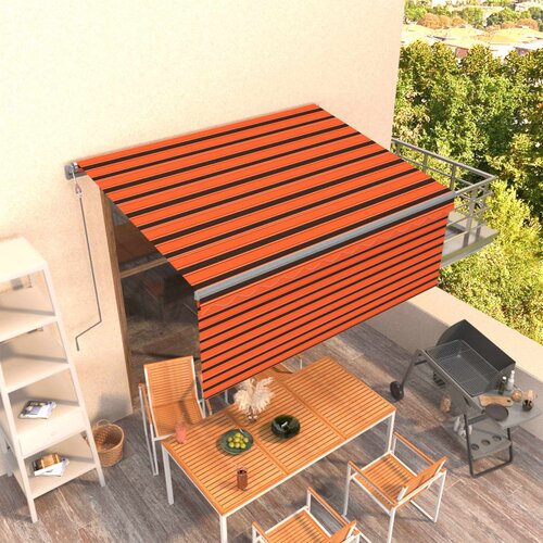  Automatska tenda na uvlačenje s roletom 3x2,5m narančasto-smeđa Slike