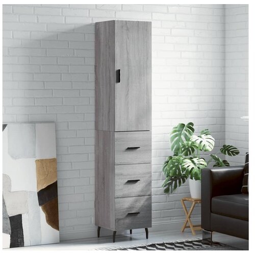 vidaXL Visoka komoda siva sonome 34 5x34x180 cm od konstruiranog drva Cijene
