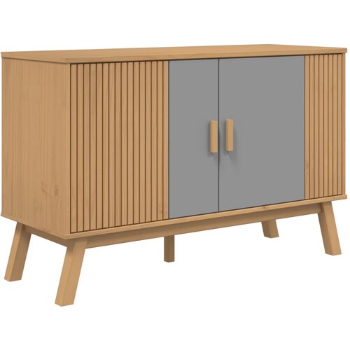 Maison Chic Komoda - Predalnik OLDEN siva in rjava 114x43x73,5cm cm trdna borovina, (21718944) Cene