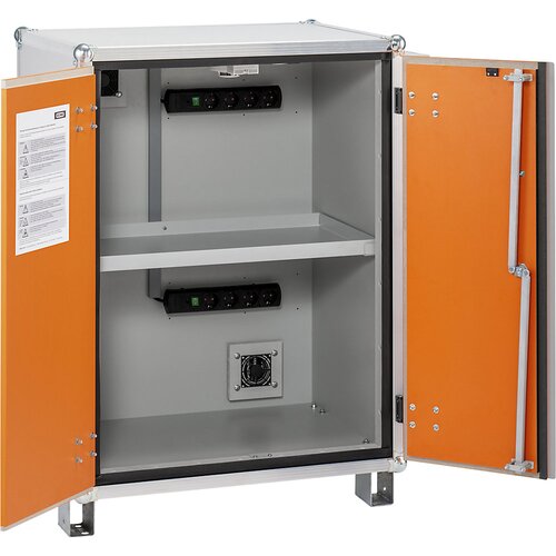 Cemo Varnostna omara za polnjenje akumulatorjev PREMIUM PLUS, GxV 660 x 1110 mm, 400 V, oranžne/sive barve Cene