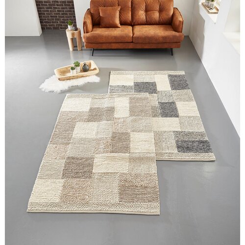 Linea Natura ročno tkana preproga nordic 160/230 cm tkano siva, temno siva Slike