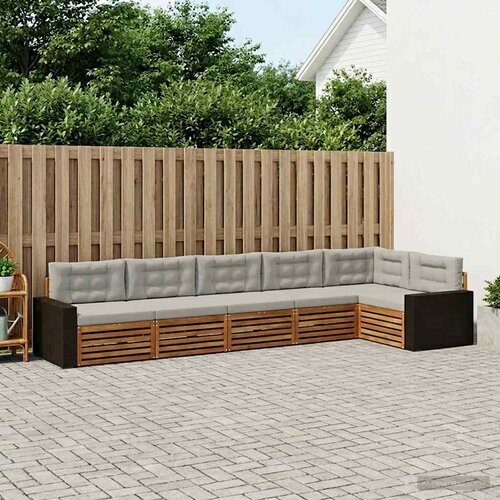  Set vanjskih sofa 6 kom. Prirodna i svjetlosiva Poliester Cene