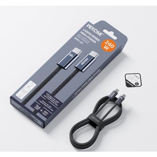  Wekome WDC-23 Kabl 3.1 USB tip C M/M 1m za Super brzo punjenje 240W/480Mbps, crni Cene