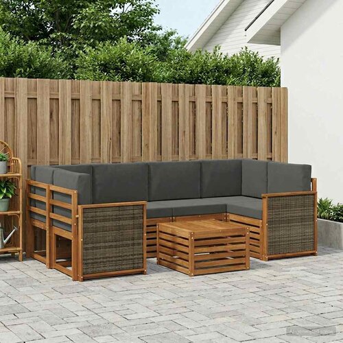  Set vanjskih sofa 7 kom. Prirodna i antracit Cijene