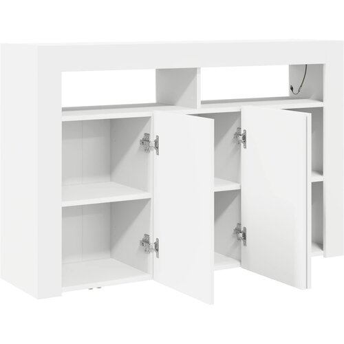  Kreveta S LED lampica Bijelo 116 x 30 x 75 cm Konstruirano drvo Slike
