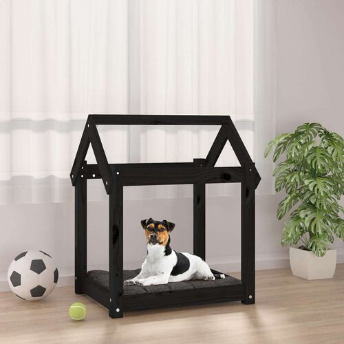  Krevet za pse crni 61x50x70 cm od masivne borovine Cijene