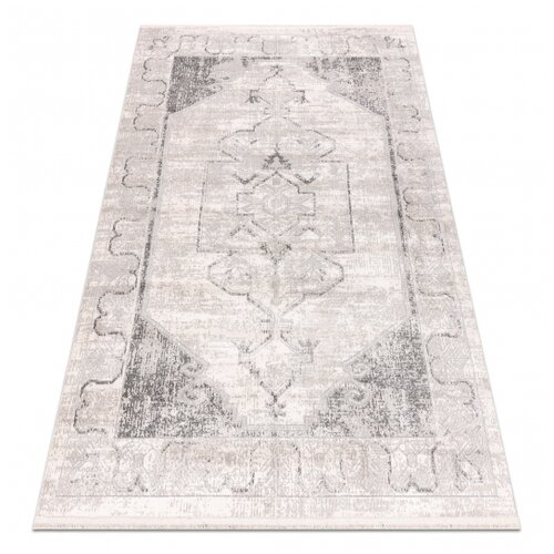 RugsX DISTIN 0107B siva / svetlo siva / bela moderna preproga - Ornament, okvir, vintage, resice 180x270 cm, (21990504) Cene