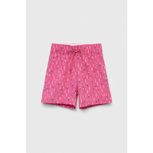Abercrombie & Fitch Otroške kopalne kratke hlače roza barva