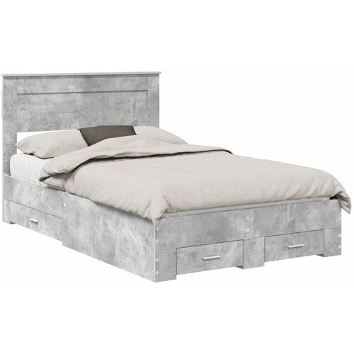  Krevetna konstrukcija s ladicama Betonski sivi 135 x 190 cm Slike