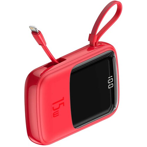 Power Bank BASEUS QPow - 10,000mAh LCD Quick Charge PD 15W s kabelom za Lightning 8-pin crveni PPQD-B09 Cijene