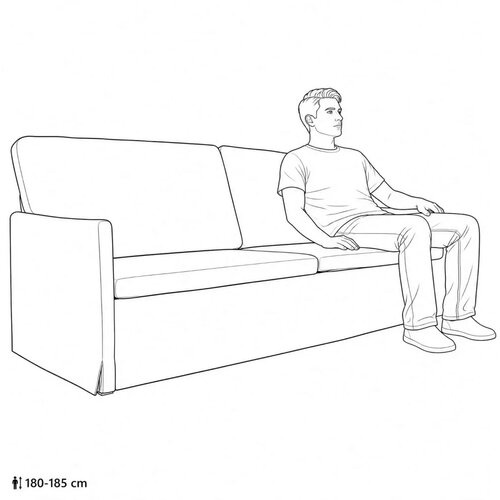 SOFA za 3 osobe Svijetlo žuta 220 x 81 x 82 cm Tkanina - Svjetložuta 210 cm Slike