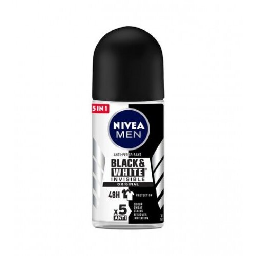 Nivea Dezodorans Roll On Black &amp;amp; White Invisible 50ml Slike
