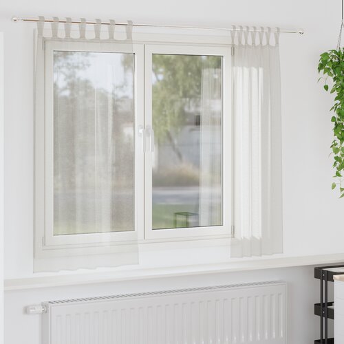 vidaXL Zavese z zavesami 2 pcs Krem 140 x 175 cm Poliester Cene